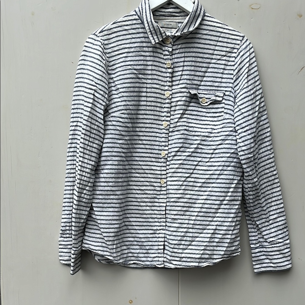J.Crew Navy and White Striped “BOY”Top